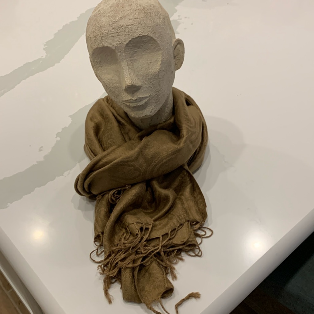 Tan Paisley Scarf Is Perfect For Minimalist Looks